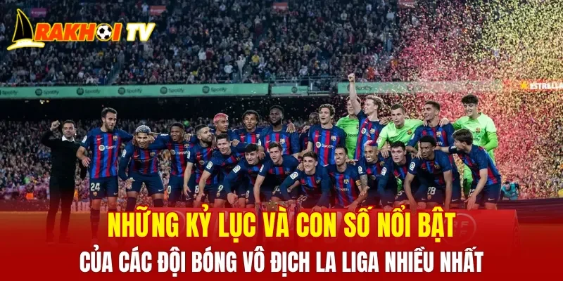 Những kỷ lục và con số nổi bật của các đội bóng vô địch La Liga nhiều nhất